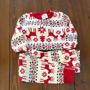 Hanna Andersson Red and White Reindeer Pajama Set
